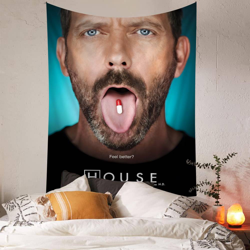 House MD TV Classic Vintage Hippie Wall Hanging Tapestries for Living Room Home Dorm Decor Kawaii Room Decor