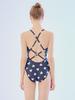 Tieseunain Love Heart One-Piece Double X-Back Navy Swimsuit