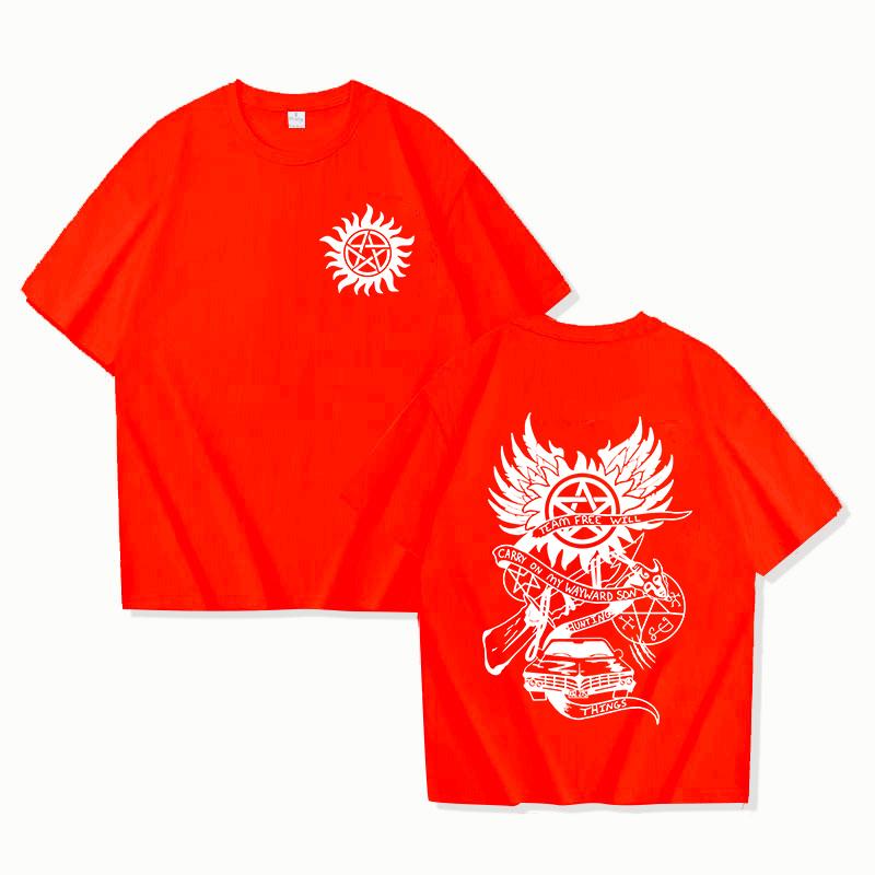 New Fuuny Supernatural Printed Unisex Men's and Women's Fashion Short Sleeve Personality Casual Summer Tops Tees