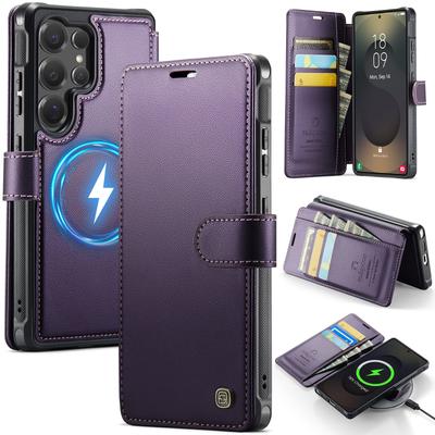 Business Cards Solt Magnetic Wallet Leather Flip Phone Case For Samsung S26 Ultra S25 Edge S24 Plus Book Stand Book Bag Cover