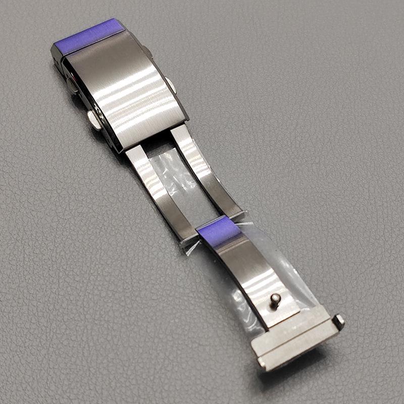 Correa de Reloj de Acero Inoxidable 316L de Primera Calidad con Cierre de Doble Pulsador, Longitud Ajustable 18/20/22mm