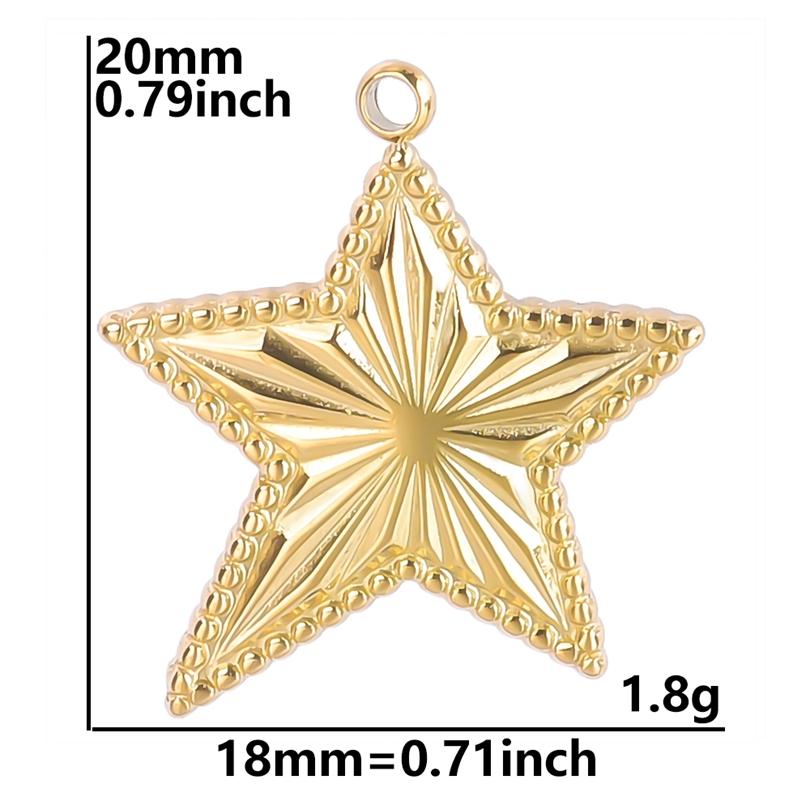 6pcs Sun Moon Stainless Steel Charms For Jewelry Making Bulk Flower Pendant Charm Gold Color Breloque Acier Inoxydable Pendant