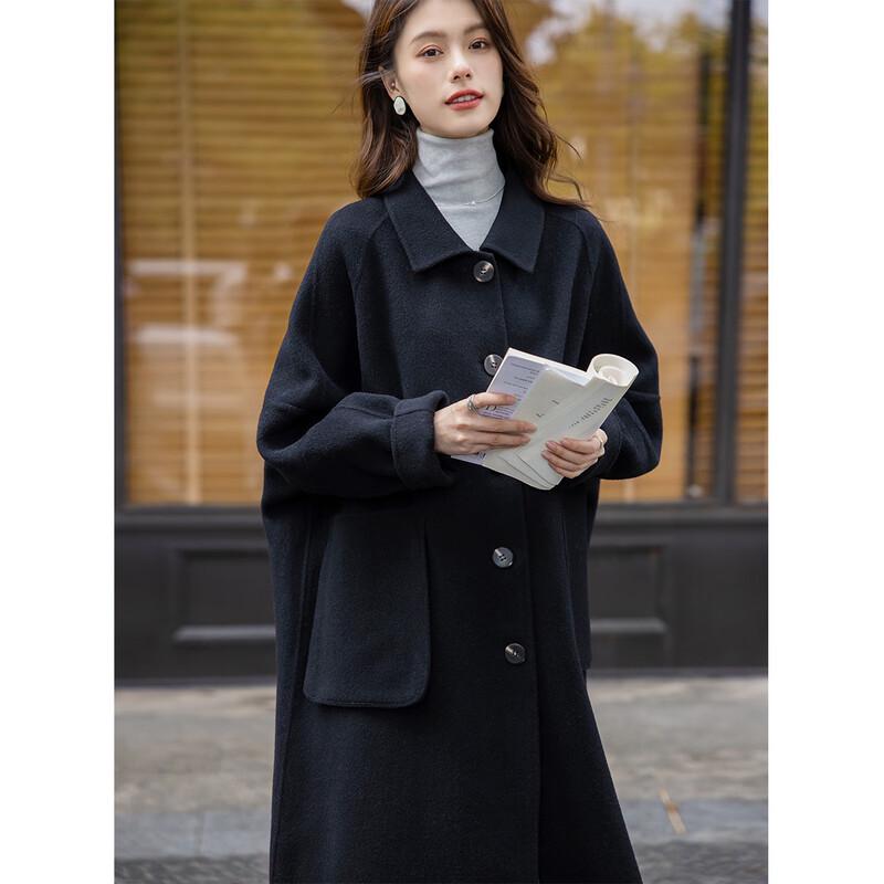 Mocana Women's Elegant Long Wool Blend Coat