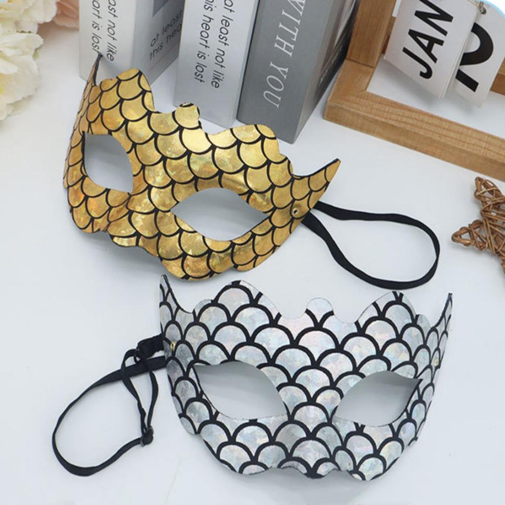 Iridescent Mask Lightweight Party Performance Prop Women Costume Mask Mystical Fish Scale Mask For Themed Parties Prom