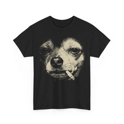 Dog Smoking Cigarette Funny Chihuahua Meme Design Retro Unisex TShirt Unisex T-Shirt