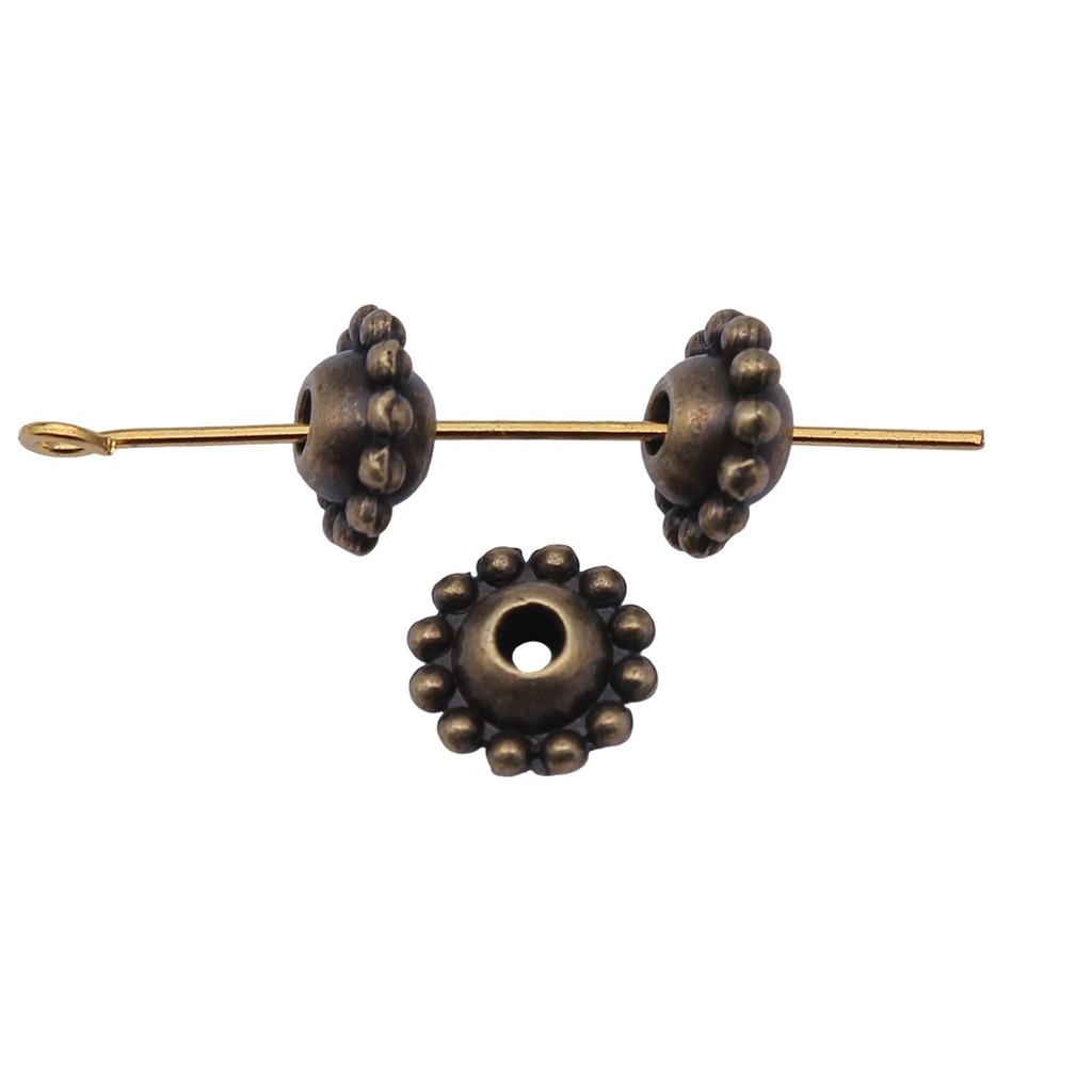 Multi Color Flower Edge Spacer Beads Metal Charms For Jewelry Making Accessories