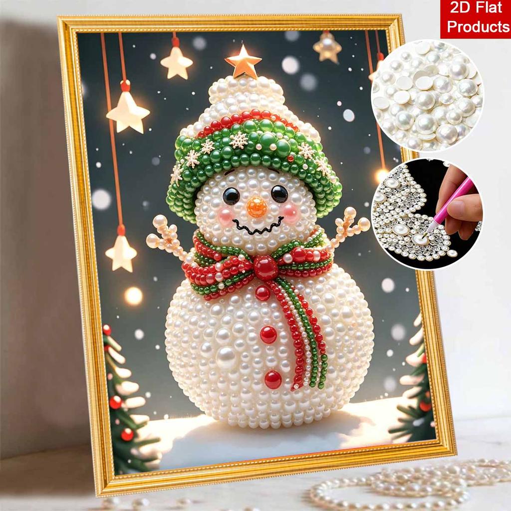 Weihnachts-Schneemann Perlenmalerei Kunst Malset Handgemachtes DIY Heimdekoration Malerei