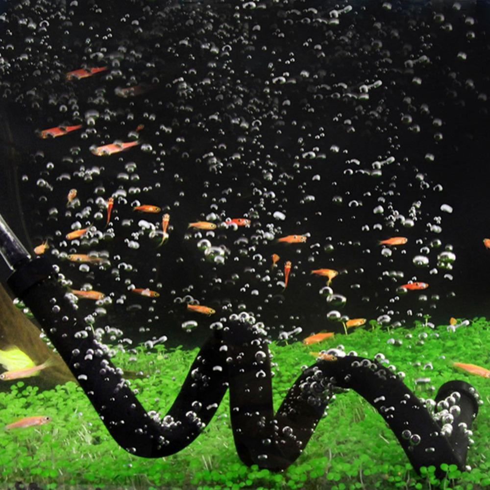 Plastic Plastic Aquarium Air Stone Double End Double Head Oxygen Diffuser Tube Bendable Hose Black Aeration Diffuser