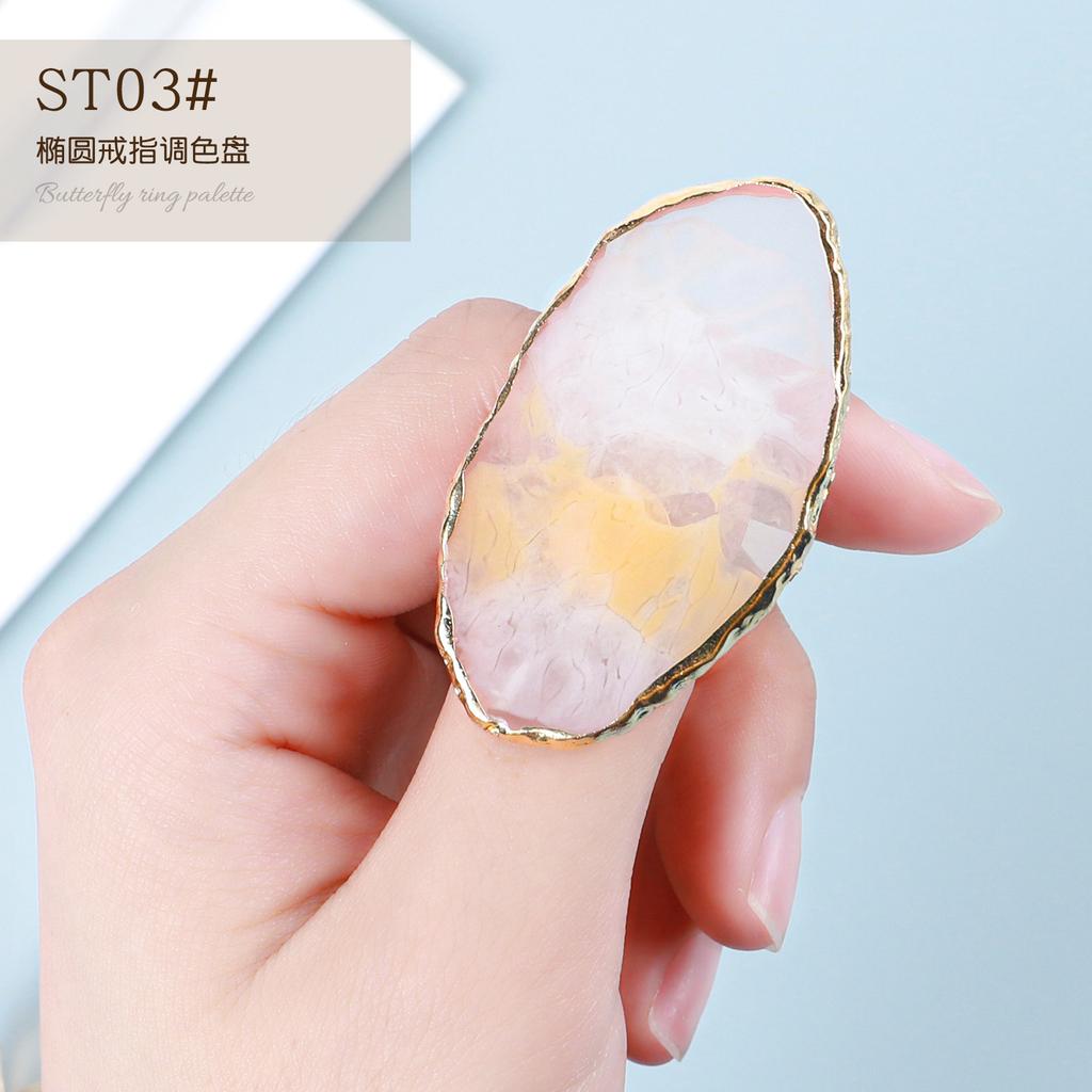 Japanese Nail Art Smudge Amber Ring Palette Resin Palette Nail Art Paint Glue Palette Display Board