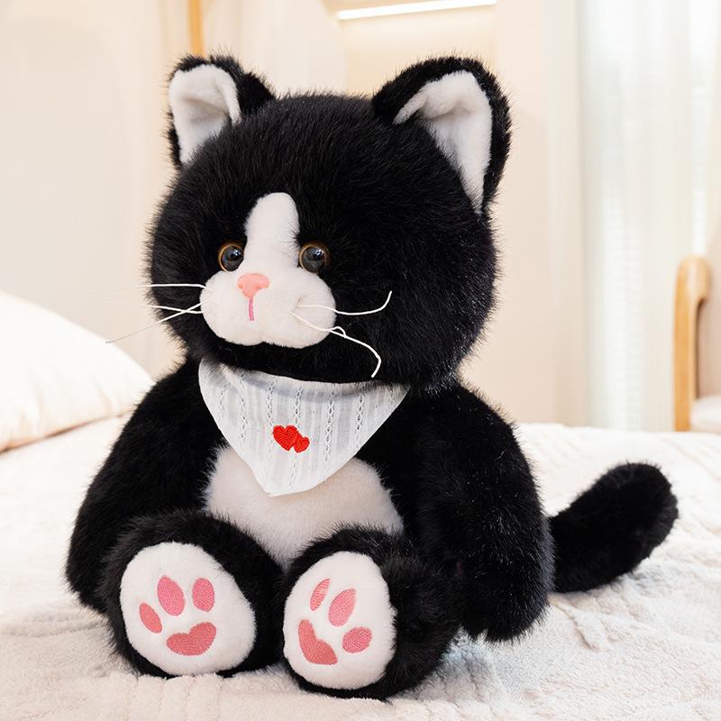 

Плюшева іграшка кошеня Трикутна серветка Товстий кіт Лялька Діти Обійми Сплячий компаньйон Лялька Подушка-кидок Подарунок 25cm（0.21kg）