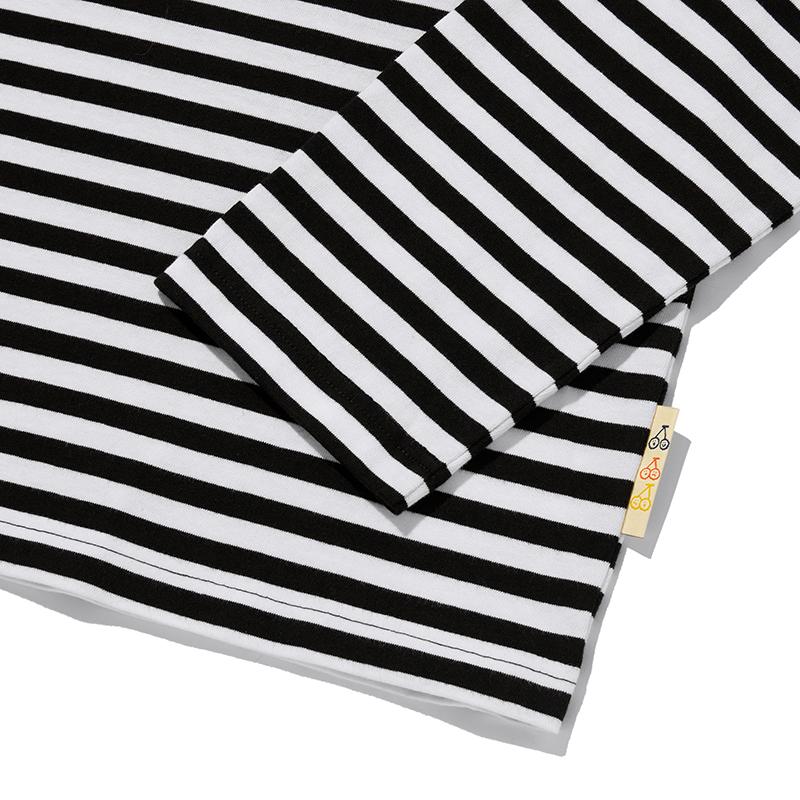 KIRSH X Misaki Kawai Artwork Striped T-Shirt [Black]