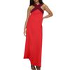 Ladies' Fashion Color Long Dress Cross Sexy Back Dress