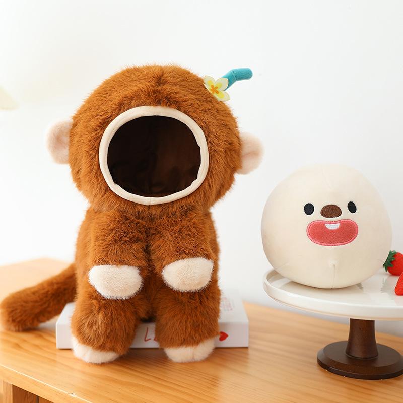 

Плюшевая игрушка-кукла «Обезьяна, меняющая лицо», съемная подушка, детский подарок на день рождения 23cm/9.06in