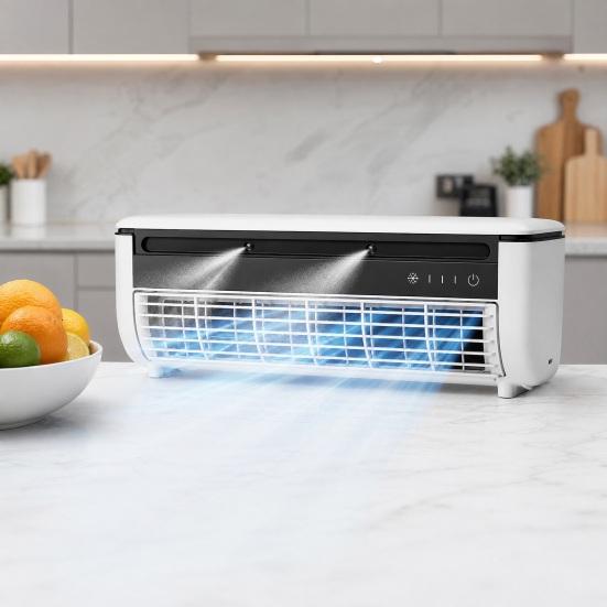jijijing Portable Mini Split Air Conditioner Fan, Adjustable Speeds Energy Saving Misting Cooling Quiet Wall Mount Desk Fan for Home Office