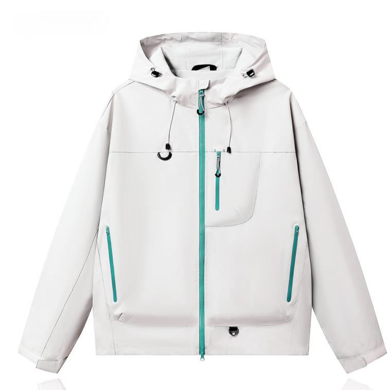 

Мужская куртка Ветрозащитная Водонепроницаемая Походная Верхняя одежда Легкая Дышащая Спортивная Ветровка Трекинговая Парка M серый/бежевый