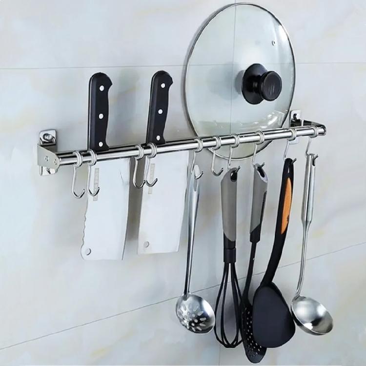 Stainless Steels Wall Mounted Hangers Efficient Clothes Storage Rack Coat Hook with Removable Hook Bathroom Supplies