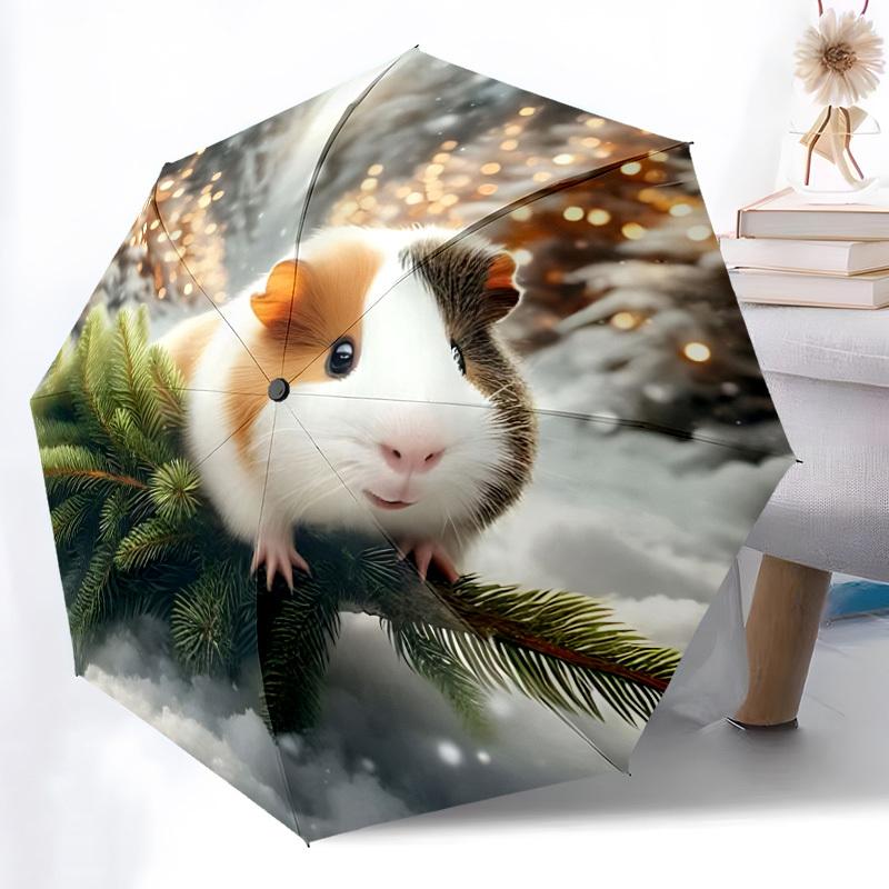 1pc Guinea Pig Winter Automatic Opening/Closing Umbrella with Operation & Windproof Canopy Yy260311038