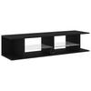 TV Cabinet in Black Oak Look 135 x 39 x 30 cm Engineered Wood