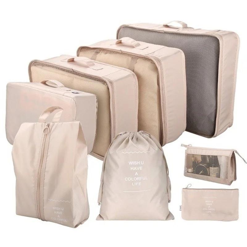 8PCS Set Organizer Bags for Travel Organizer Bags Accessories Luggage Suitcase Organizer Waterproof Wash Bag Clothes Storage