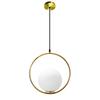 Golden Ball Round Hanging Lamp Milky Ball
