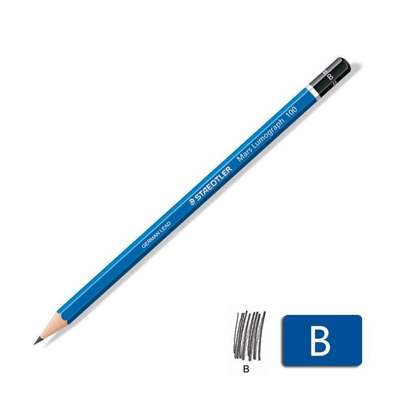 STAEDTLER Blue Bar Student Drawing Sketch Pencil Natural Wood Barrel Break-Resistant Pencil Multiple Hardness Leads Available