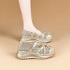 Woven hollow white shoes women's summer new Korean thick-soled muffin casual fashion versatile height-increasing shoes