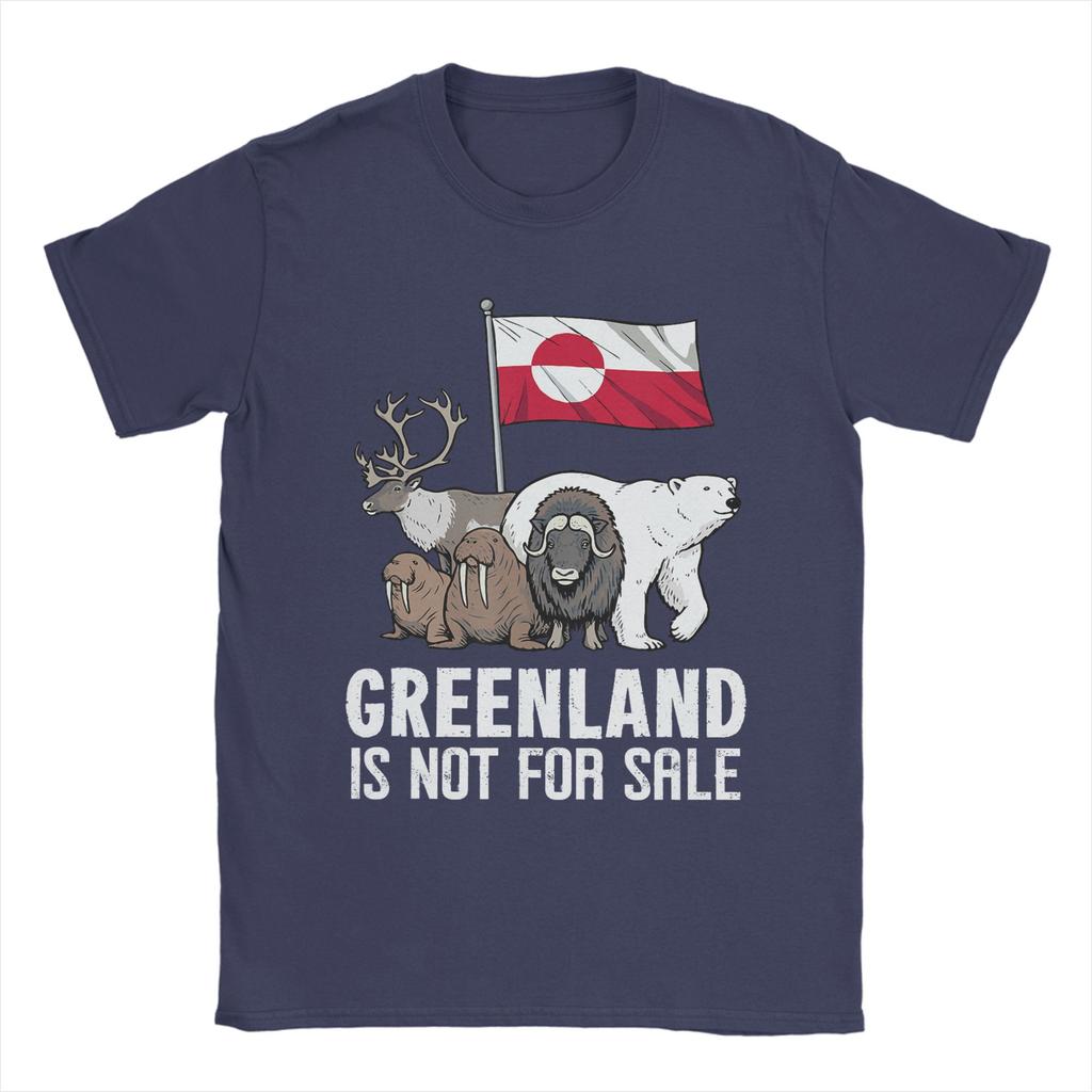 Mens TShirt Greenland Not for Sale Greenland Flag Animals Greenlanders 100 Cotton Tee Shirt Short Sleeve T Shirts Clothing