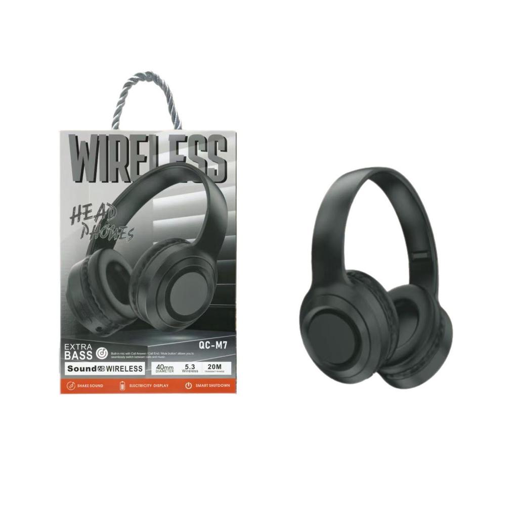 QCM7 Wireless Bluetooth Over-Ear Headphones for Apple with Heavy Bass