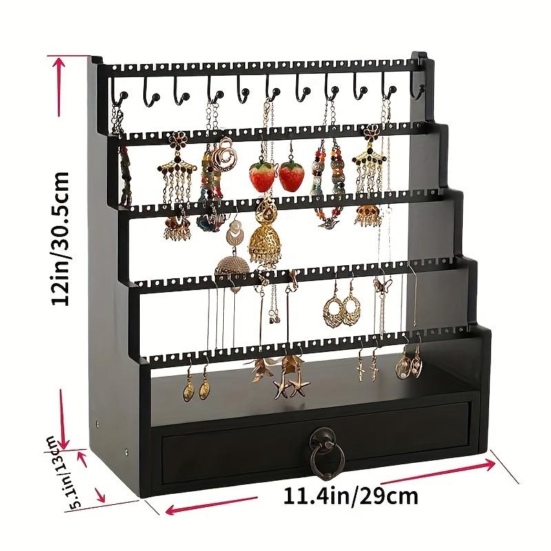 

1 шт. деревянная 5-уровневая ступенчатая подставка для украшений, подставка для украшений, настольный органайзер для сережек, колец, браслетов, ожерелий, подставка для демонстрации украшений чёрный