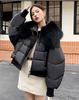Fashionista 2024 Velvet Down Jacket with Raccoon Fur Collar – Short, Chic Winter Coat