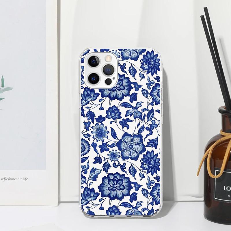 

Blue And White Porcelain Phone Case For Iphone 17 Air 16 15 Plus 16E 14 Pro Max 13 Mini 12 11 7 8 SE Fundas Soft Back Cover 17 A iPhone 17 Pro Max
