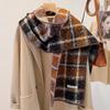 Wind retro leopard print imitation cashmere scarf women's autumn and winter new Spice Girl shawl thickened warm scarf