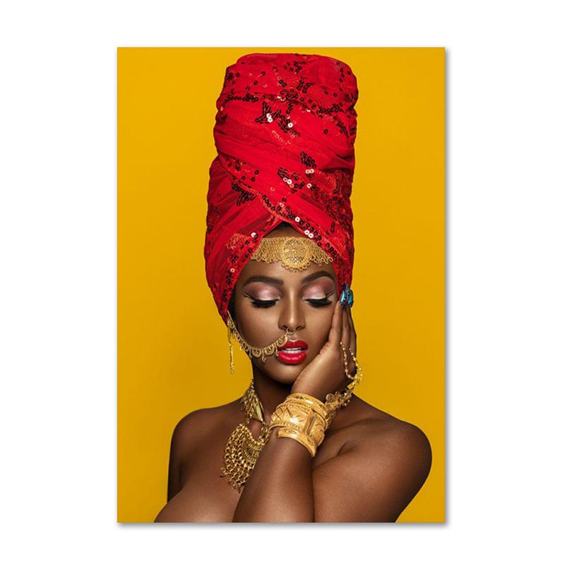 Schwarz und Gold afrikanische Kunst Poster drucken Frau Leinwand Malerei Wand Kunst Cuadros skandinavische Dekoration Home Bild Wohnzimmer