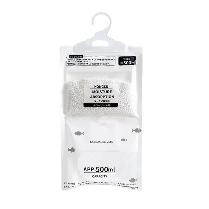 510Pcs Moisture Absorber Hanging Drying Clothes Dehumidifier Wardrobe Dehumidifier Dry Bag Desiccant Moisture Absorption Bag