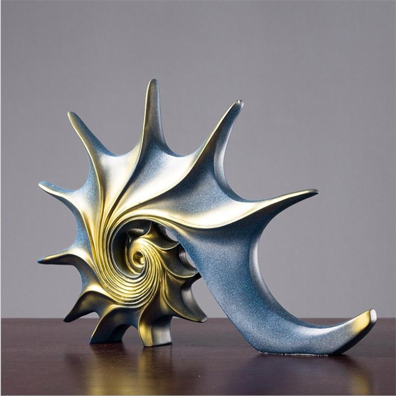 Resin Conch Statue Sea Snail Animal Sculptures Whelk Figurines Crafts Christmas Gift Porch Home Office Decoration Ornaments