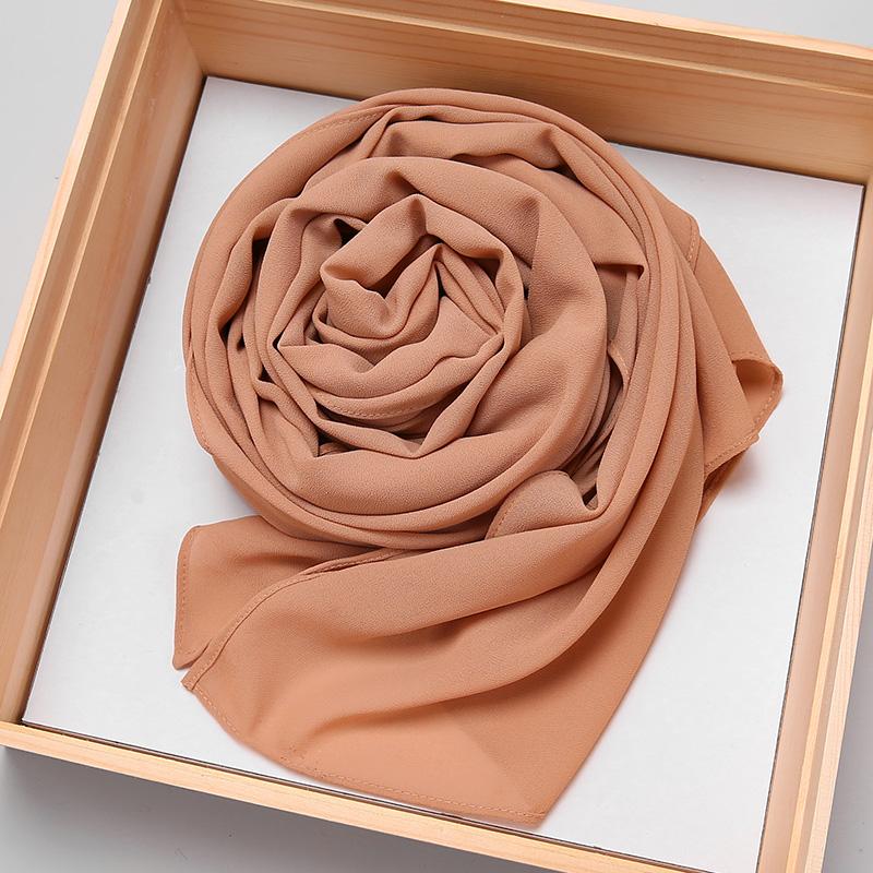 Big Size Long Hijab Premium Heavy Chiffon Scarf Malaysian Muslim Hijab Long Shawl Plain Wraps Tudung Bawal 2M*72CM