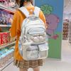 Schoolbag New Schoolbag Female Japanese Ins Cute Dopamine Contrasting Color College Style Primary and Secondary School Students Multi-compartment 