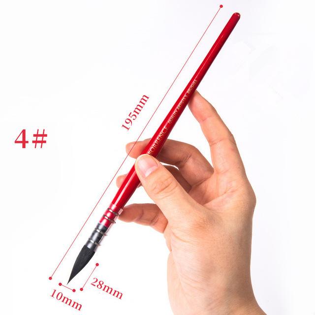 

1 шт. Кисть для акварели из беличьего волоса, подходит для акварельных художественных принадлежностей, заостренная ручка-швабра