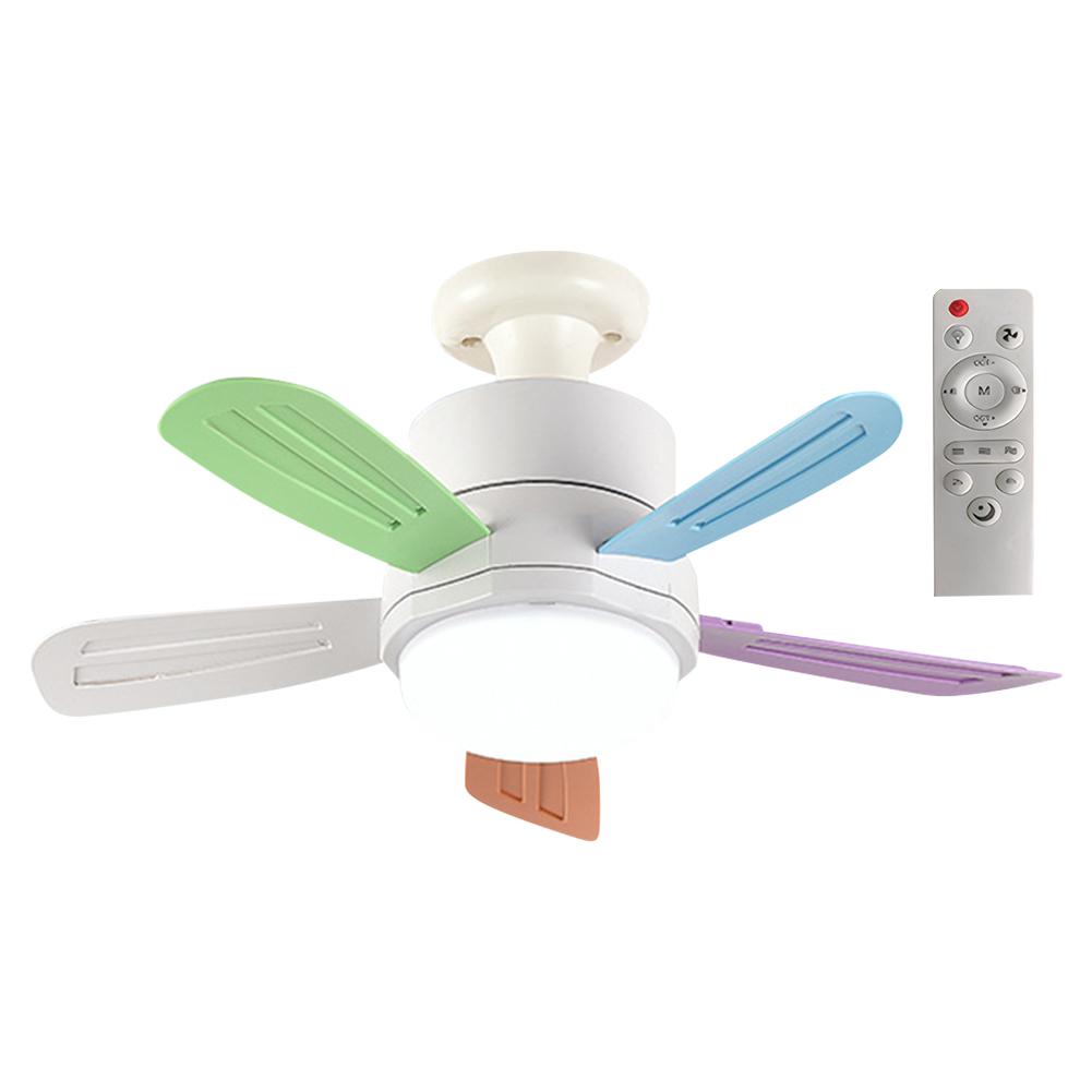 Silent Ceiling Fan with LED Lantern E27 Socket Electric Cordless Fan Modern Smart Cool Fan for Dining Room Bedroom Living Room