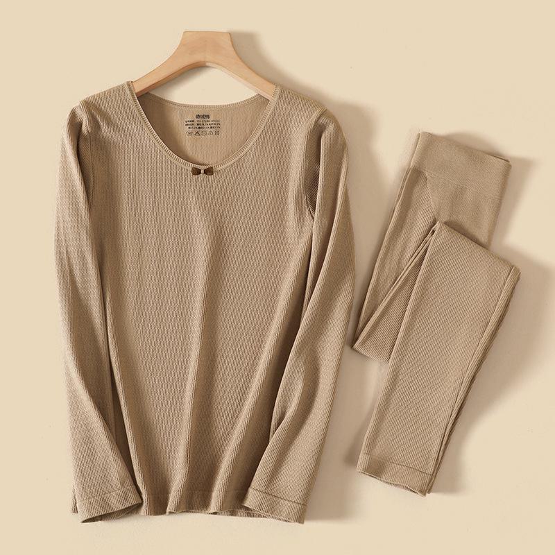 Women's Medium-Thick Thermal Body Shaping Underwear Set - Tight-Fitting, Warm Autumn/Winter Base Layer