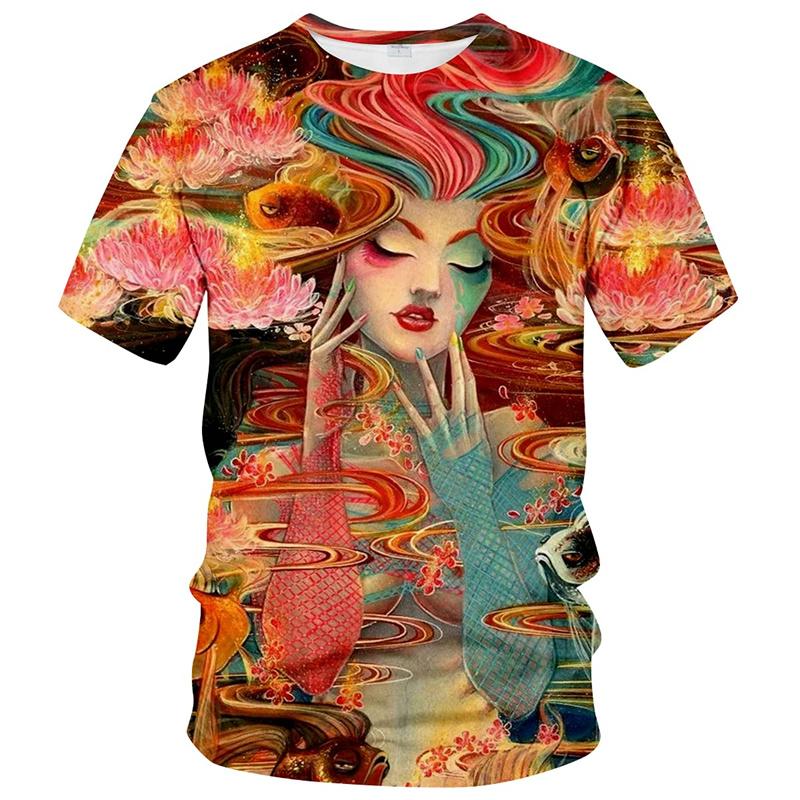 Abstract Phoenix Graphic T Shirt for Men 3D Printed Colorful Streetwear T-shirt y2k Tops Womens