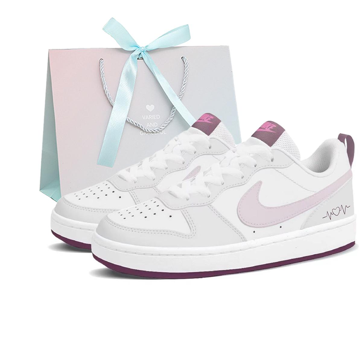 

Nike Court Borough 2 Leather Abrasion Resistant Slip Resistant Low top Skateboard Shoes Women s Pink BQ5448-015(Team2096-SBOX) 39