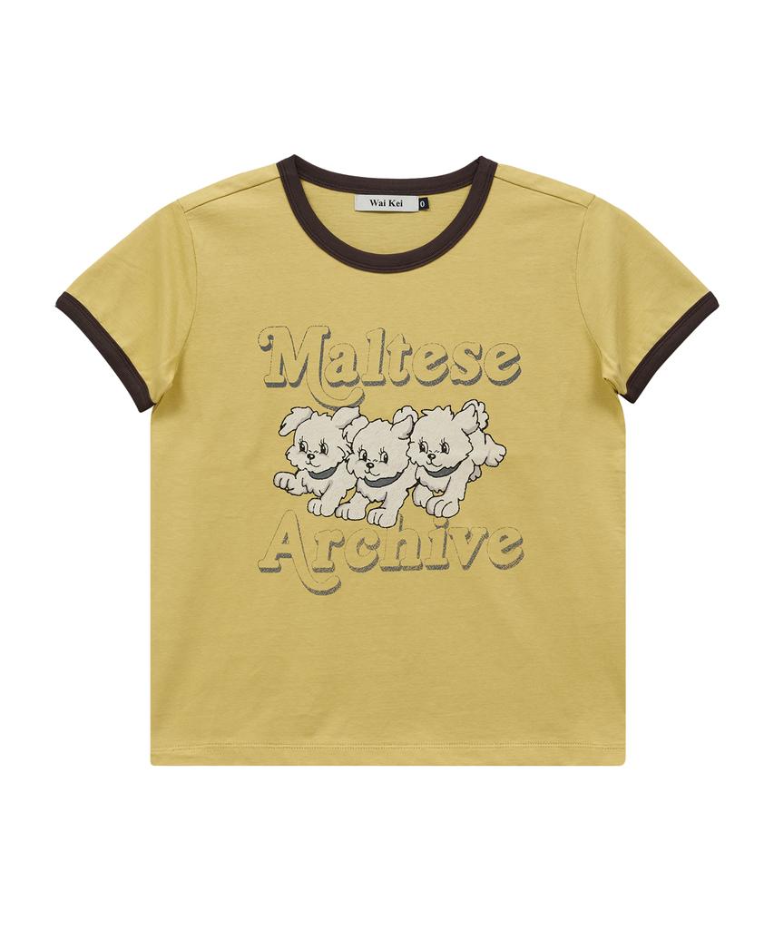 WAIKEI Maltese Archive Ringer Short Sleeve T-Shirt Ver.2 Yellow