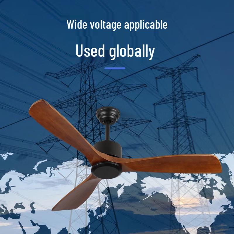Outdoor Waterproof Rechargeable Solid Wood Ceiling Fan