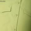 ZANZEA Robe chemise décontractée à manches courtes et col rabattu pour femme