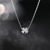 Minimalist Korean Style Clover Pendant Necklace Women Zinc Alloy Dainty Chain Jewelry Gift