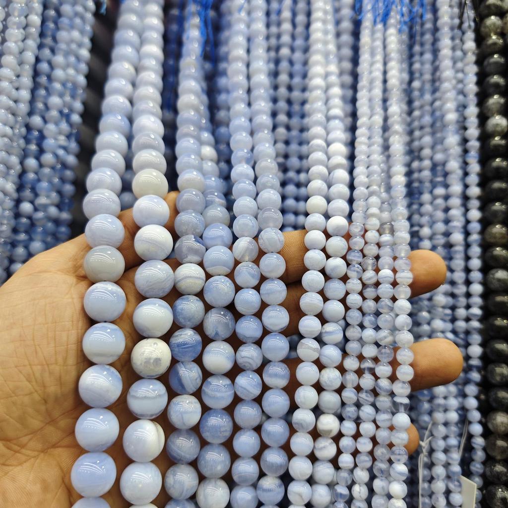 Blue Series Aquamarine & Blue Lace Agate Natural Stone Beads for DIY Jewelry