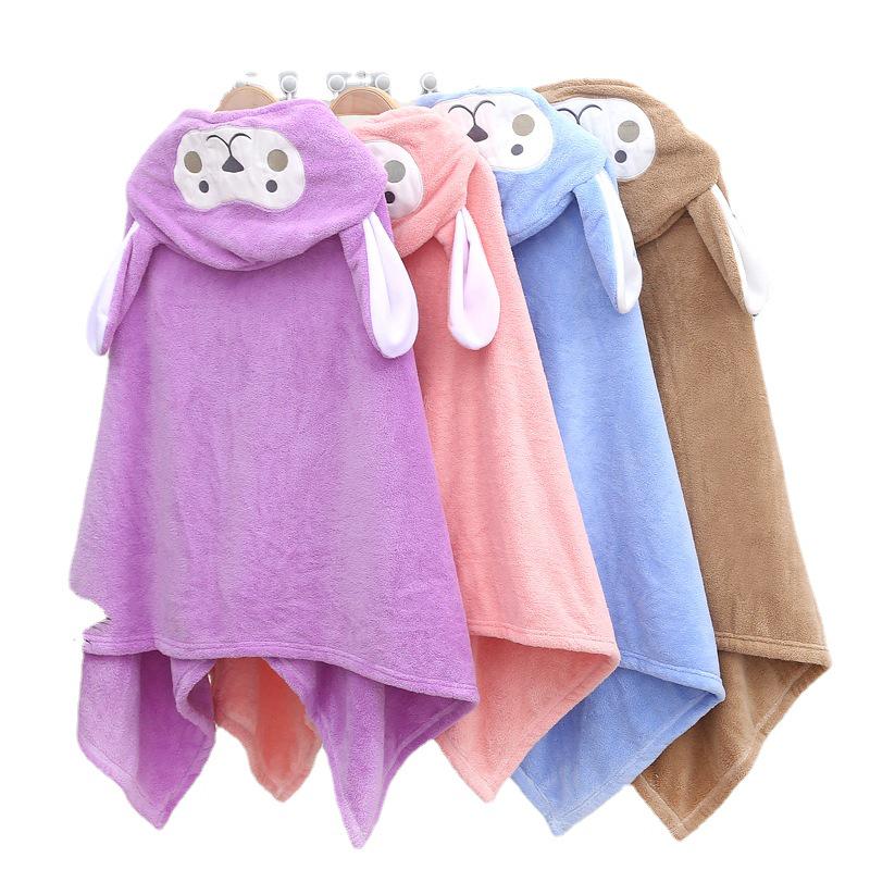 Water-Absorbent Cartoon Hooded Bath Towel Cape for Newborns & Toddlers