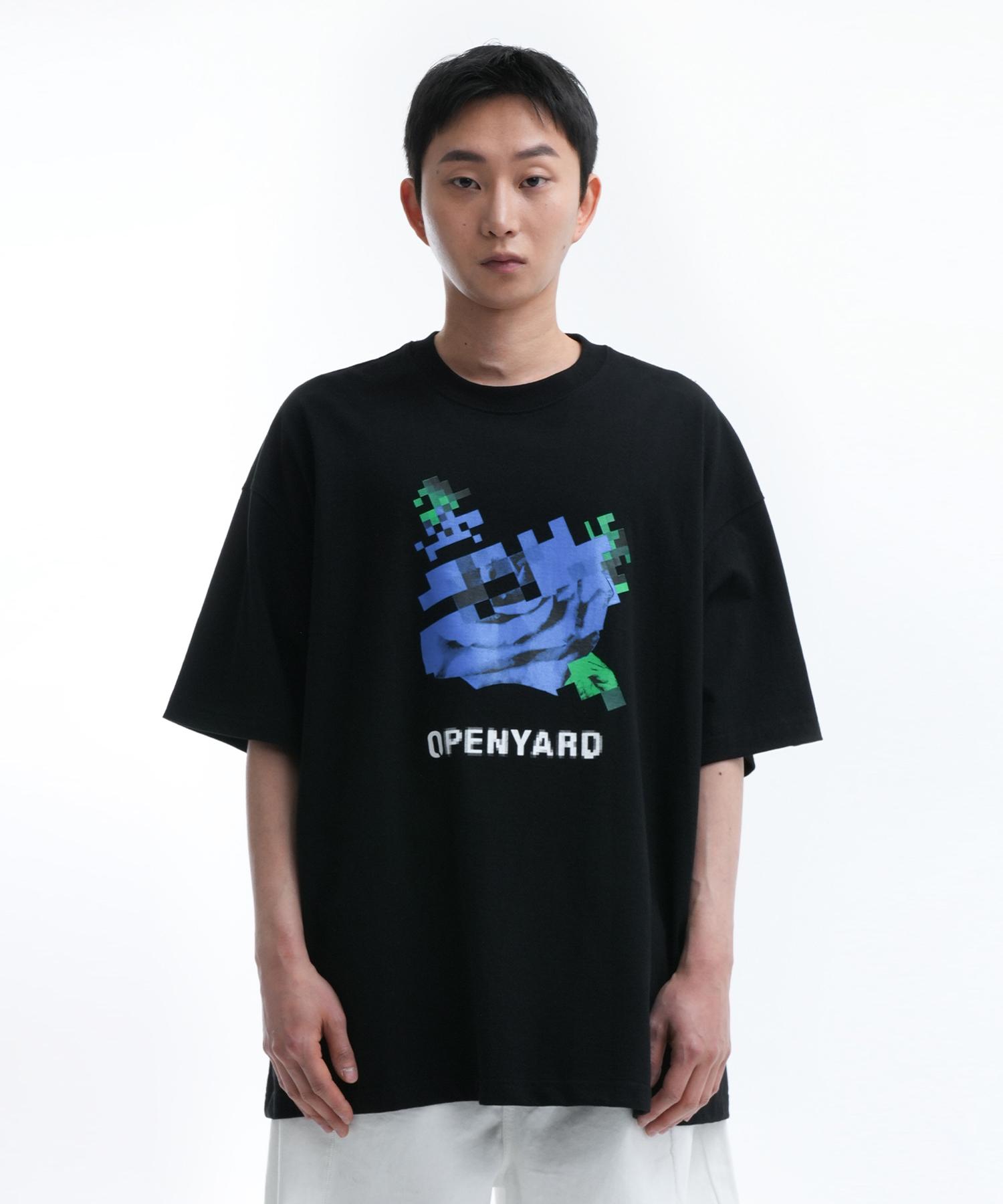 Oy Pixel Flower T-Black 2 Size