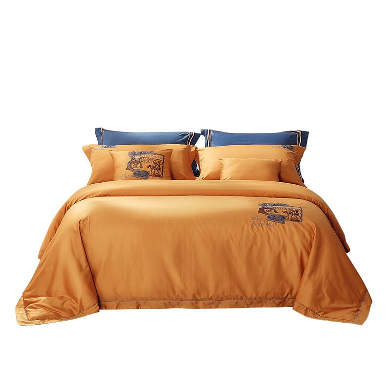 Fuanna Luxury 100-Count Long-Staple Cotton Bedding Set Sheet Style (Duvet Cover 230x229cm)
